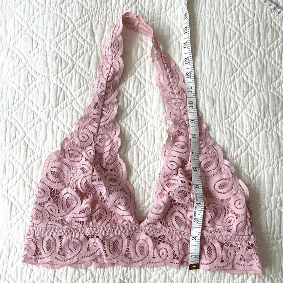 PINK Victoria’s Secret Pink Lace Halter Bralette Size M - Picture 4 of 9
